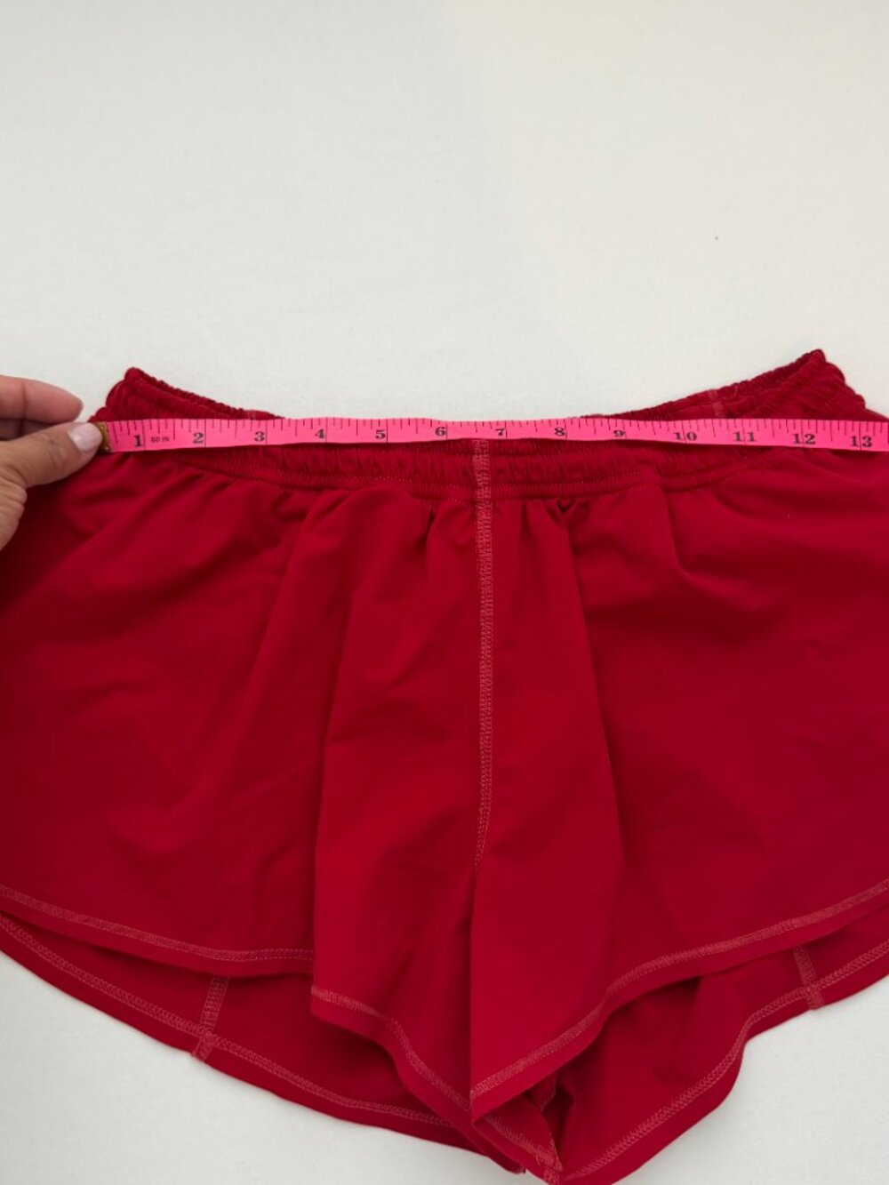Jolyn Red Running Shorts Medium Athletic Track Gym Activewear Dolphin Hem - Picture 5 of 7